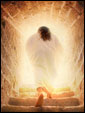 Воскресший Иисус выходит из Своей собственной гробницы, призывая получателя следовать за Ним!