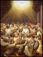 Изображение момента схождения Духа Святого в день Пятидесятницы.
