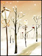 Покрытые снегом, уличные фонари светят как-то по-зимнему: зима холодна только для людей без тёплых воспоминаний.